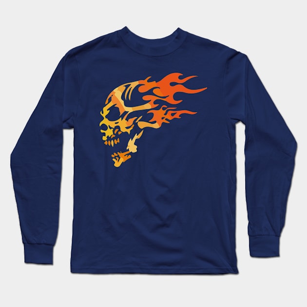 fire skull Long Sleeve T-Shirt by ayvid